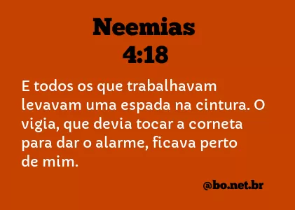 Neemias 4:18 NTLH