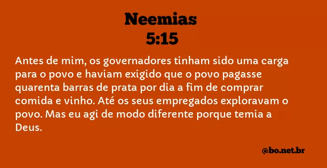 Neemias 5:15 NTLH