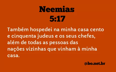 Neemias 5:17 NTLH