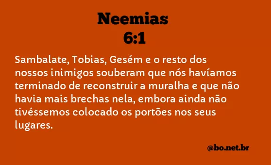 Neemias 6:1 NTLH