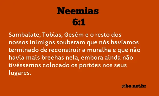 Neemias 6:1 NTLH