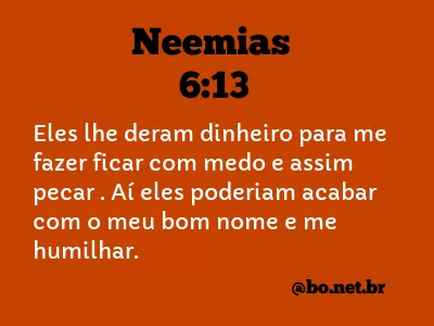 Neemias 6:13 NTLH
