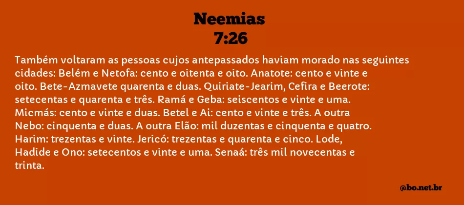 Neemias 7:26 NTLH