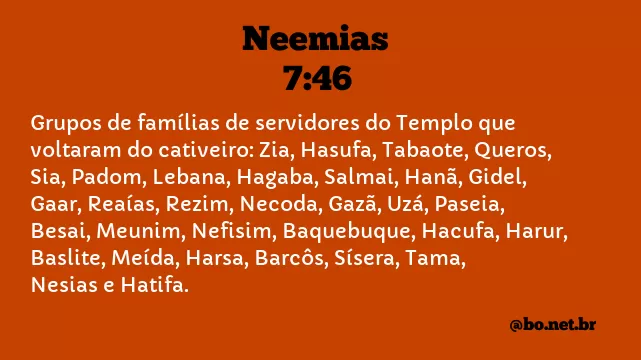 Neemias 7:46 NTLH