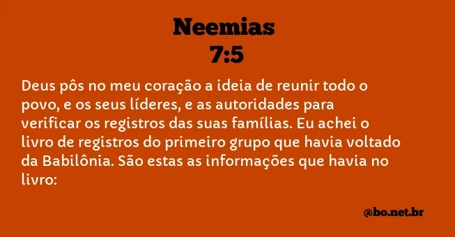 Neemias 7:5 NTLH