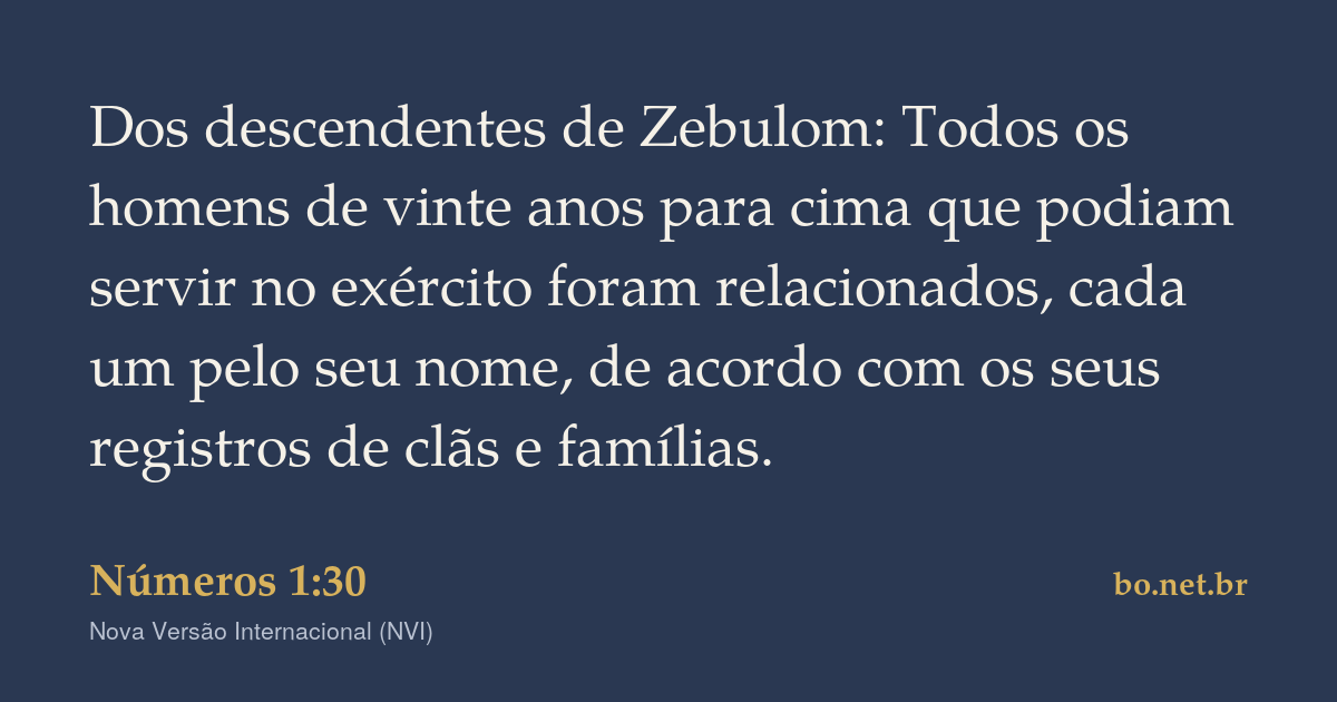 Números 1:30 NVI Nova Versão Internacional - Bíblia Online