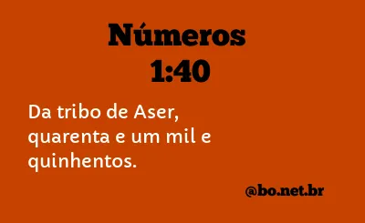 Números 1:40 NTLH