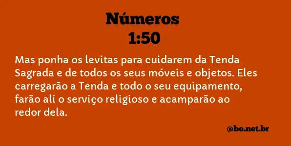 Números 1:50 NTLH