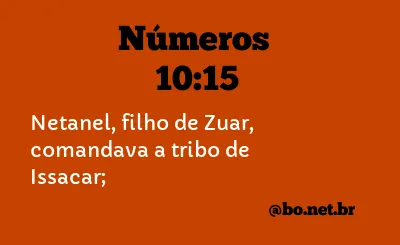 Números 10:15 NTLH