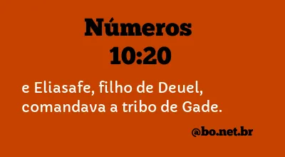 Números 10:20 NTLH