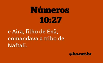 Números 10:27 NTLH