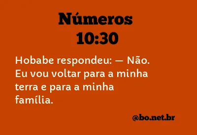 Números 10:30 NTLH