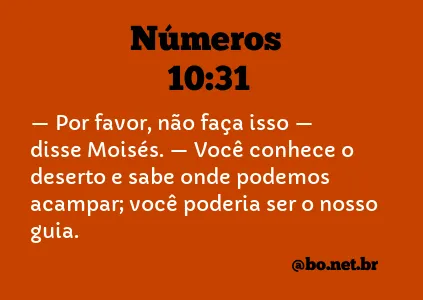 Números 10:31 NTLH