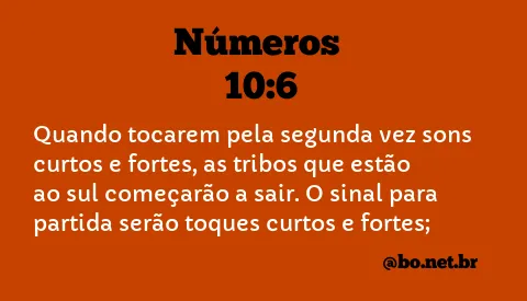 Números 10:6 NTLH