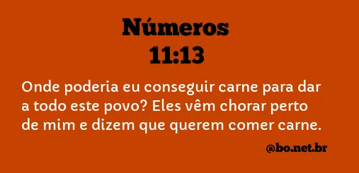Números 11:13 NTLH