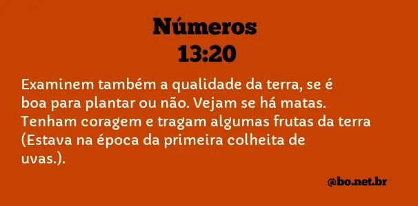 Números 13:20 NTLH