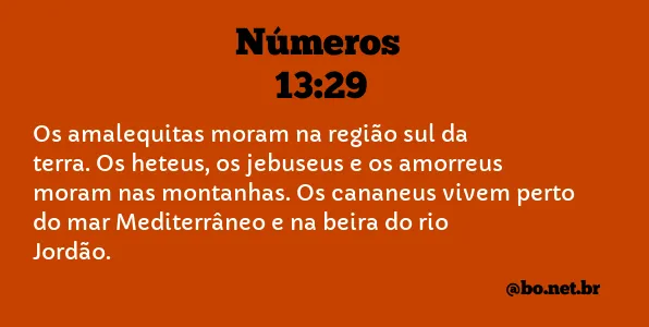 Números 13:29 NTLH