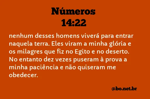 Números 14:22 NTLH