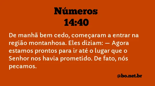 Números 14:40 NTLH