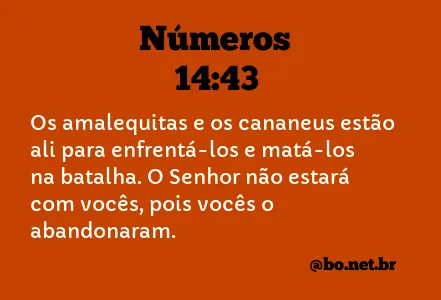 Números 14:43 NTLH