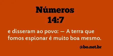 Números 14:7 NTLH