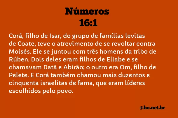 Números 16:1 NTLH