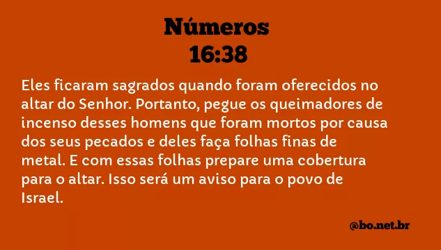 Números 16:38 NTLH