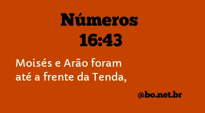 Números 16:43 NTLH