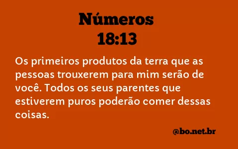 Números 18:13 NTLH