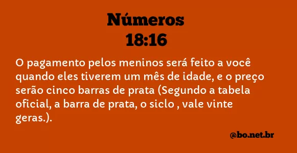 Números 18:16 NTLH