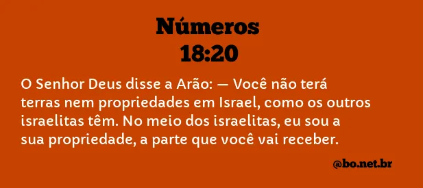 Números 18:20 NTLH