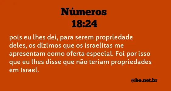 Números 18:24 NTLH