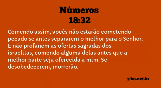 Números 18:32 NTLH