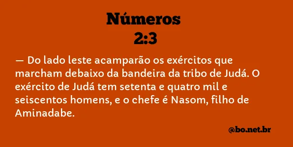 Números 2:3 NTLH