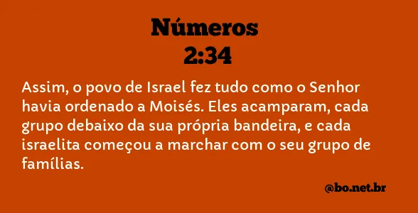 Números 2:34 NTLH