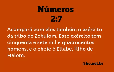 Números 2:7 NTLH