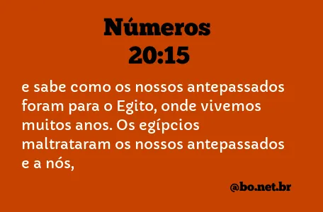 Números 20:15 NTLH