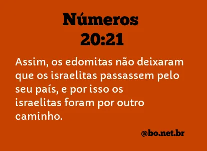 Números 20:21 NTLH