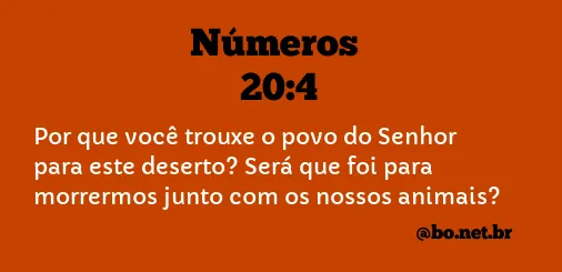 Números 20:4 NTLH