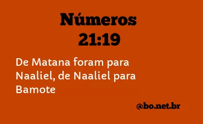 Números 21:19 NTLH