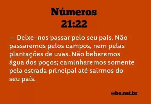 Números 21:22 NTLH