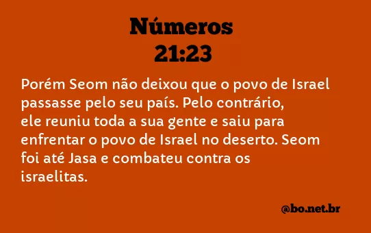 Números 21:23 NTLH