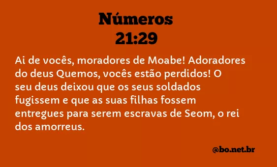 Números 21:29 NTLH