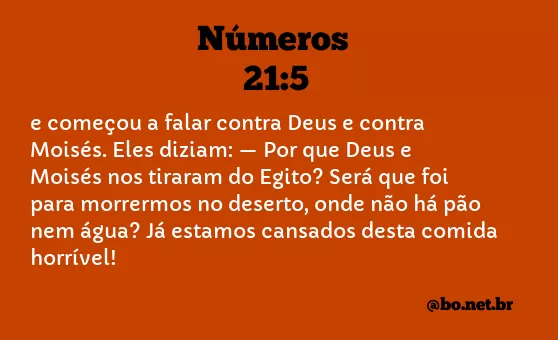 Números 21:5 NTLH