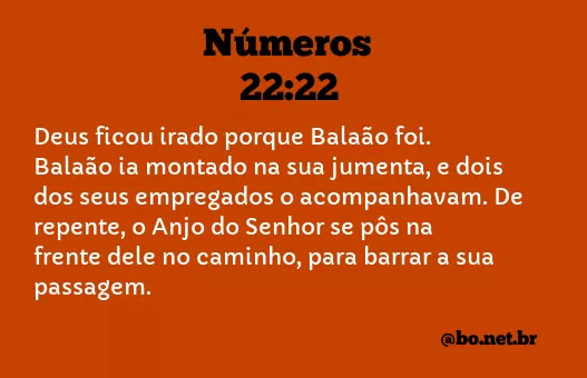 Números 22:22 NTLH