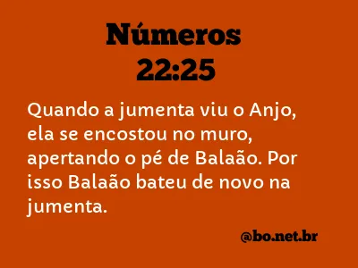 Números 22:25 NTLH