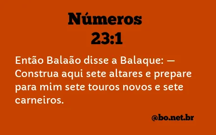 Números 23:1 NTLH