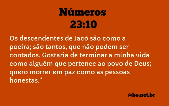 Números 23:10 NTLH