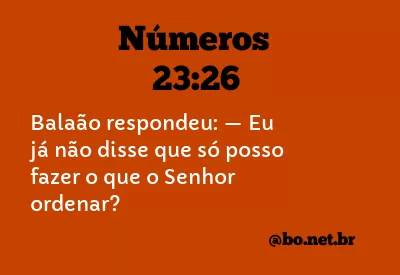 Números 23:26 NTLH