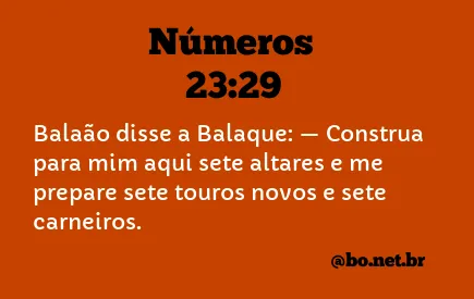 Números 23:29 NTLH